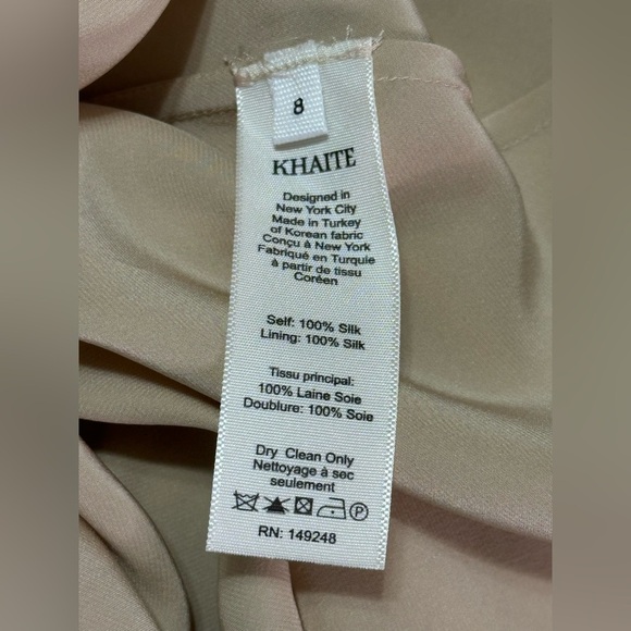 NEW KHAITE Milo Sleeveless Silk Midi-Dress Sz 8 Ecru Champagne - Picture 6 of 14